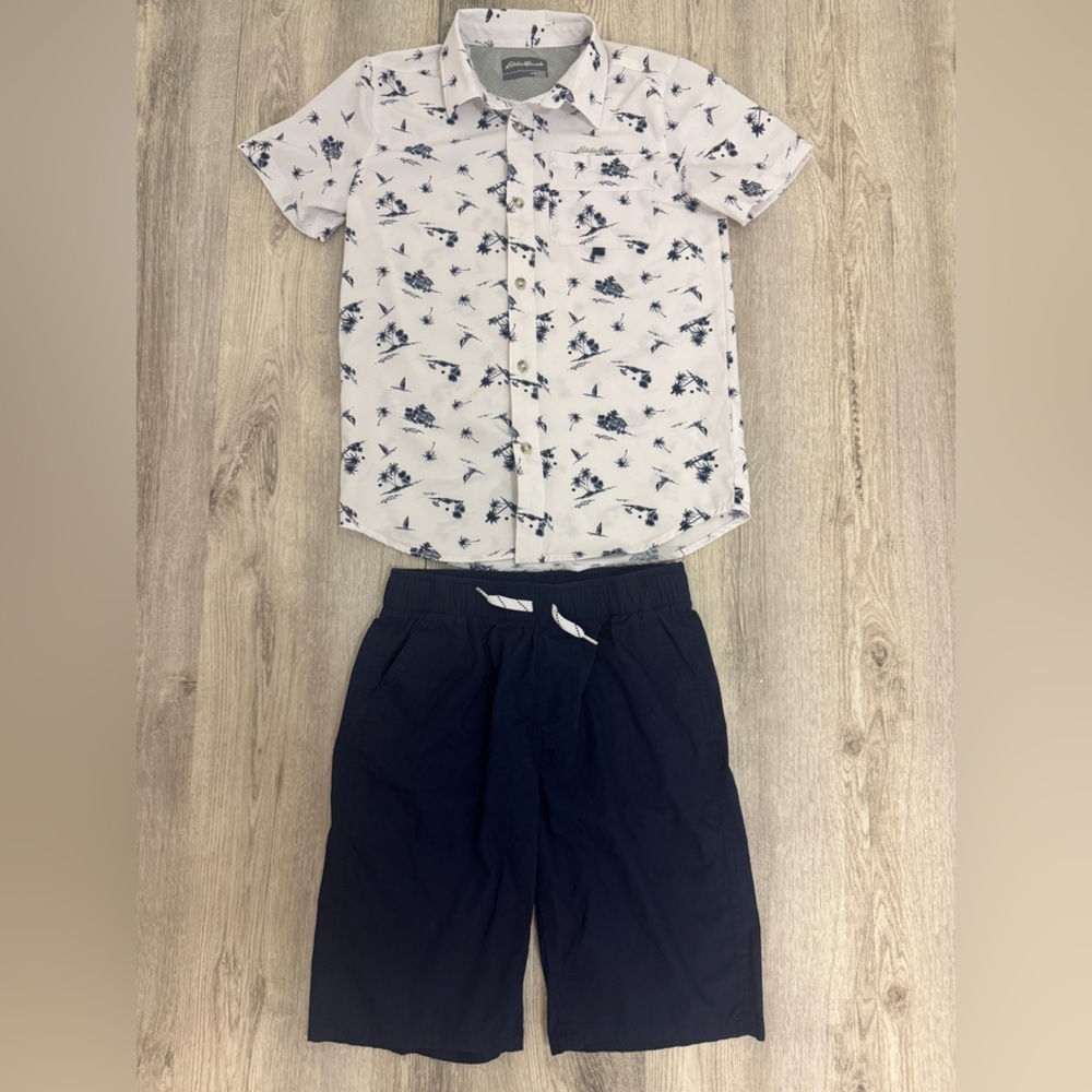 Eddie Bauer White and Navy Tropical Kids Matching Set